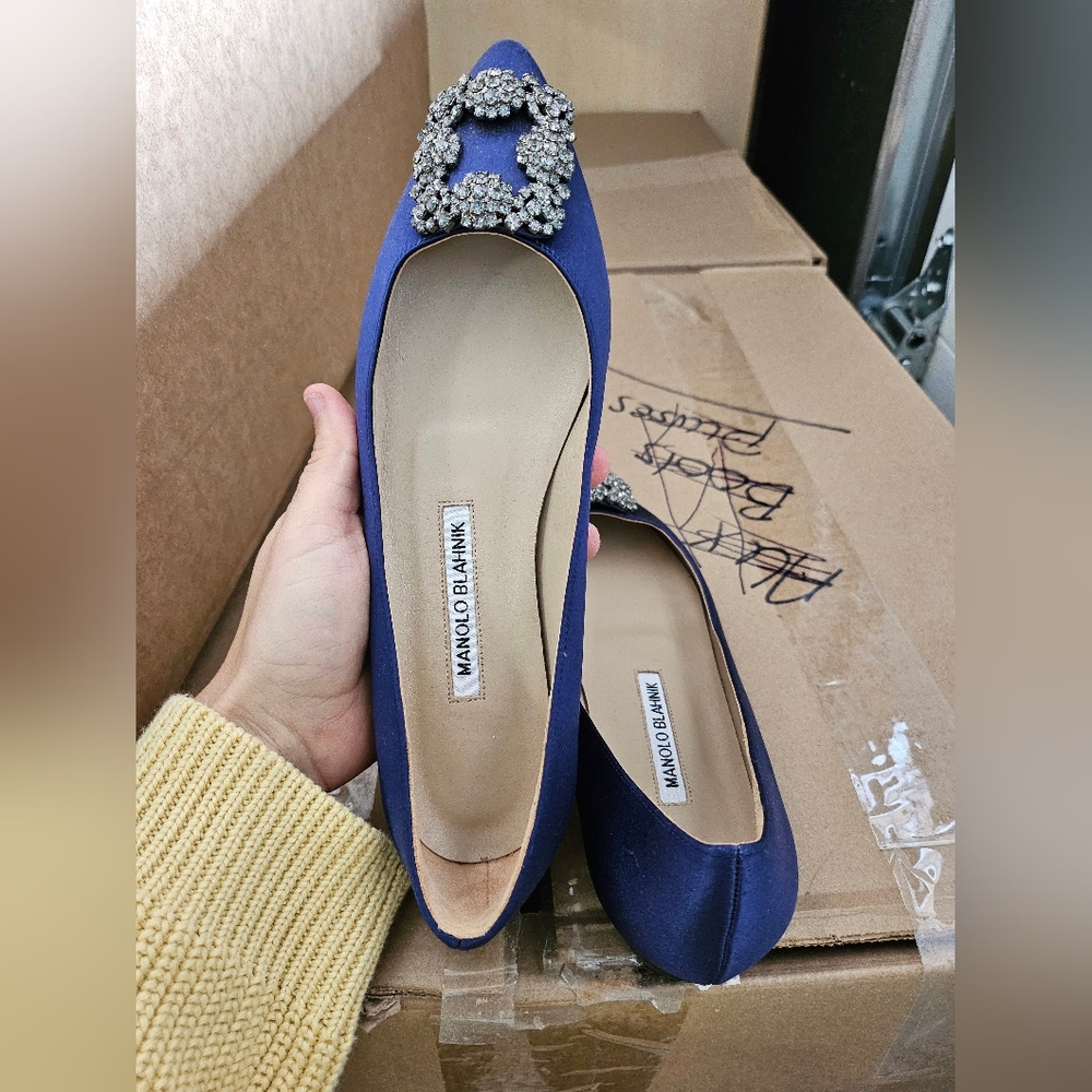 COPY - Manolo Blahnik Blue Flats Size 38